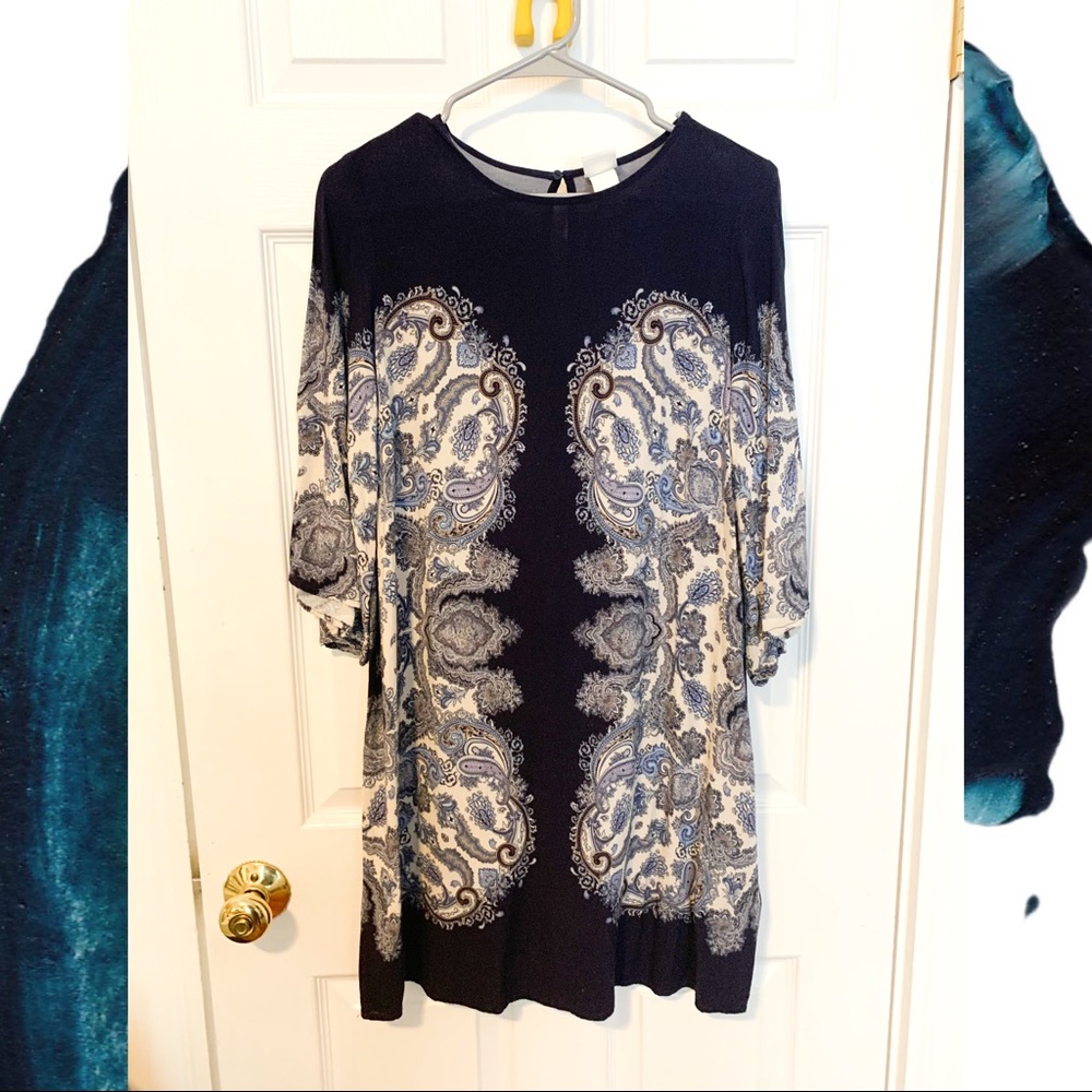 H&M Paisley Navy Shift Dress
